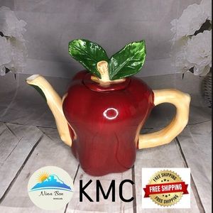 Vintage KMC apple shaped teapot  7.5”